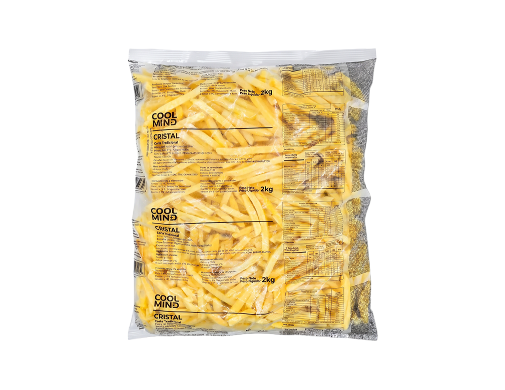 BATATA PALITO CONGELADA PRÉ FRITA 9 MM CORTE TRADICIONAL COOLMIND CRISTAL SIMPLOT 2 KG (CX 6 PCT)